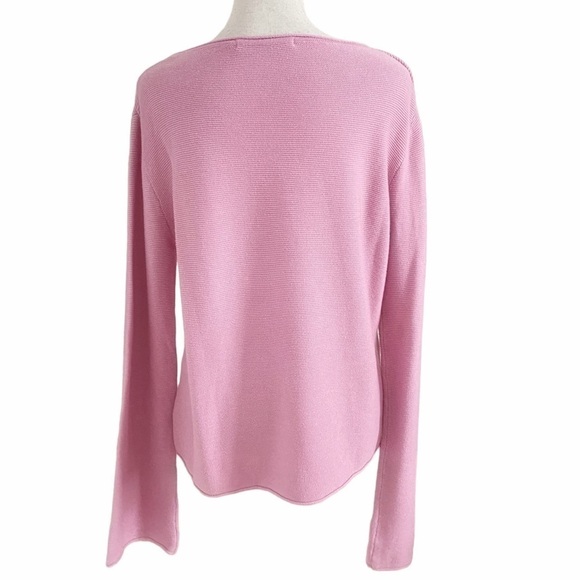 MONARI PINK COTTON BLEND ROLLED HEM KNITTED SWEATER - M - Picture 3 of 9